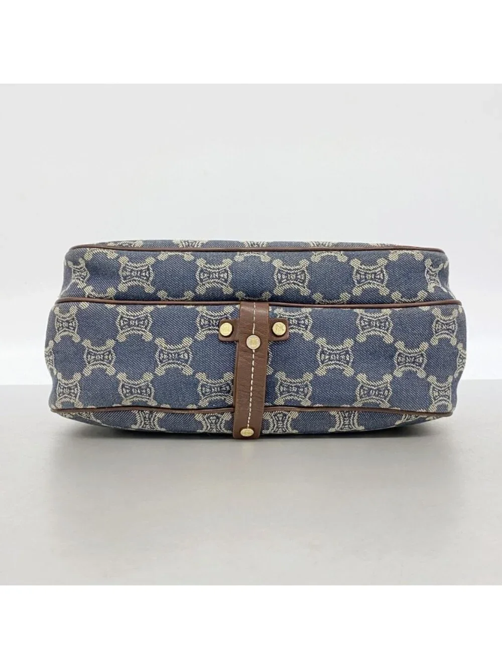 Celine Shoulder Bag C Macadam Denim Blue Gold